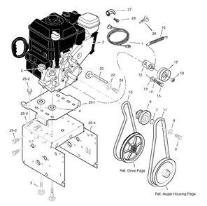 Engine Diagram and Parts List for 627855X110A-SN927 2006 Briggs and Stratton Snow Blower
